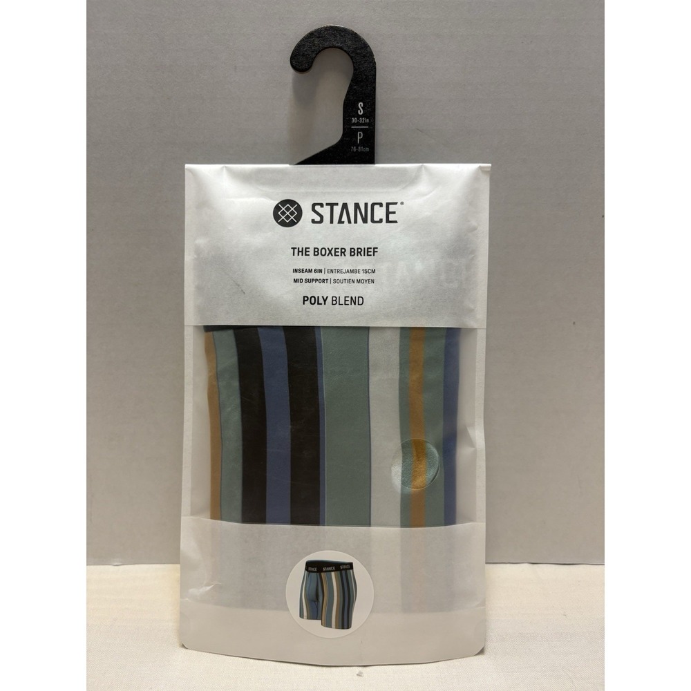 NEW Stance Poly Blend Boxer Brief "Rome" Striped Colorful Mens Small 6"
